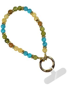 NWT Dakota Turquoise Multi Clip & Go Beaded Wristlet Phone Carrier or Bag Charm